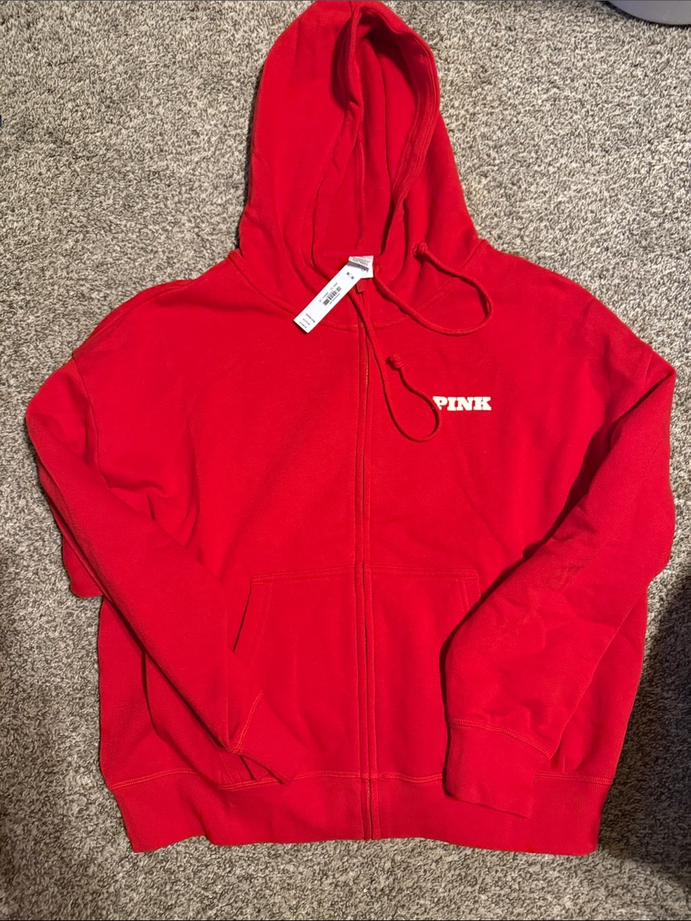 PINK Victoria's Secret Red Full-Zip Hoodie